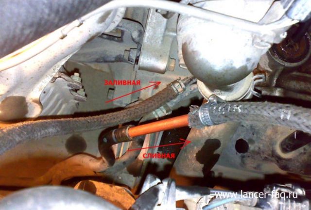 Замена масла в АКПП методом замещения Mitsubishi Lancer 9 (7)